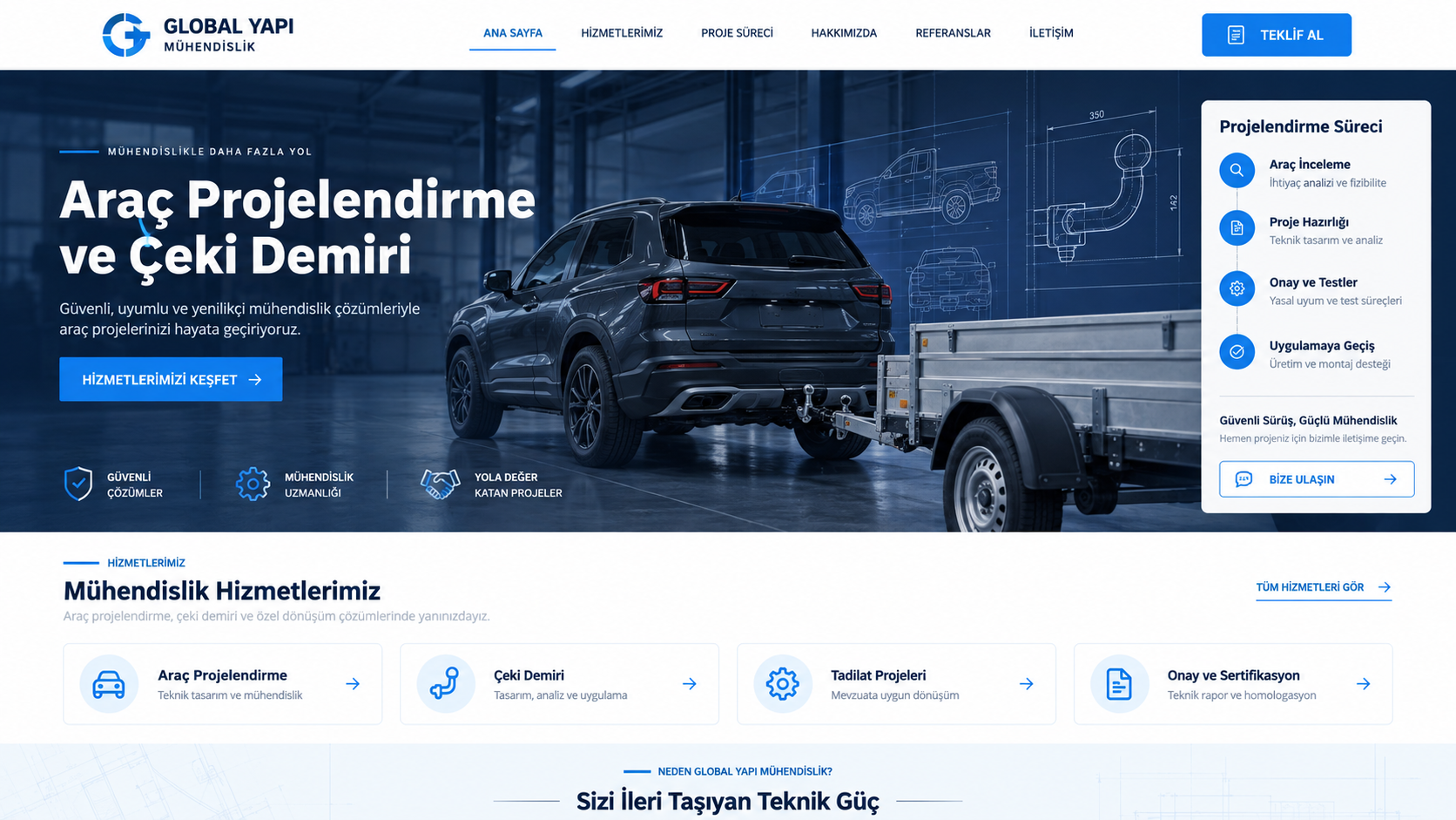 Global Yapı Mühendislik proje ekranı
