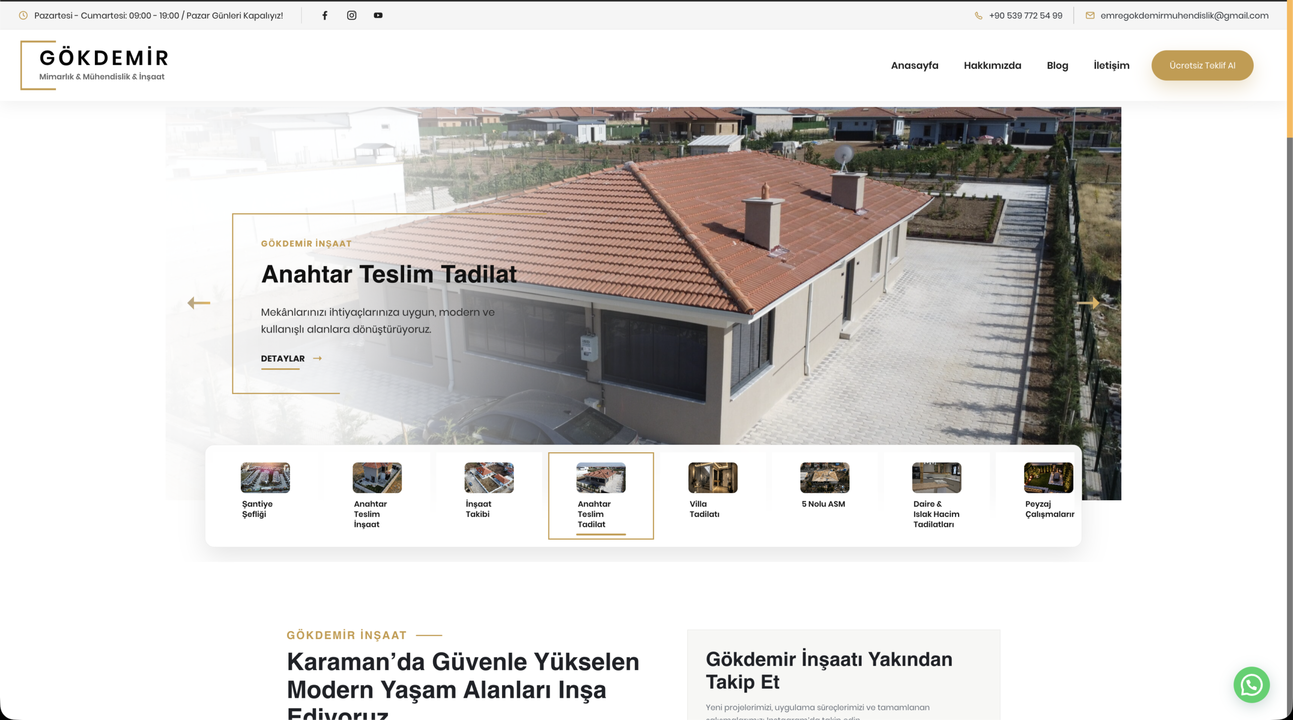Gökdemir Mühendislik proje ekranı