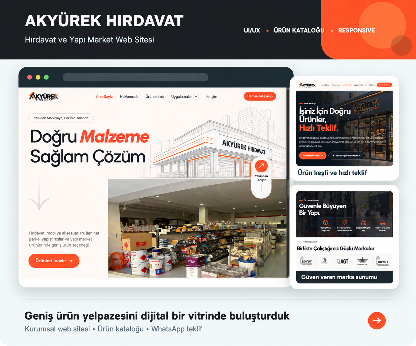Akyürek Hırdavat proje ekranı